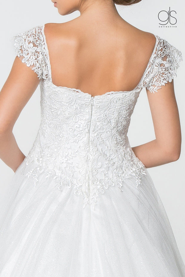 Glitter Lace Long A-Line Wedding Gown by Elizabeth K GL2817-Wedding Dresses-ABC Fashion