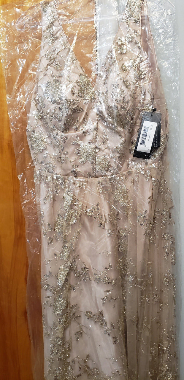 Glitter Print Ball Gown by Cinderella Divine CB068