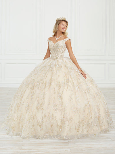 Glitter Print Quinceanera Dress by House of Wu 26970