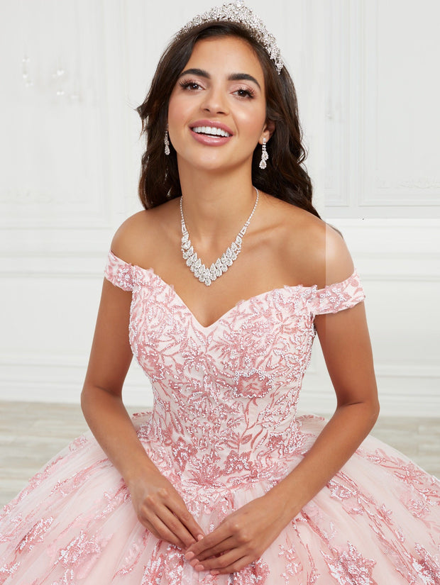 Glitter Print Quinceanera Dress by House of Wu 26970