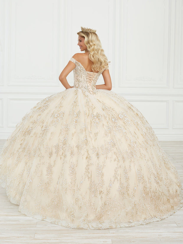 Glitter Print Quinceanera Dress by House of Wu 26970