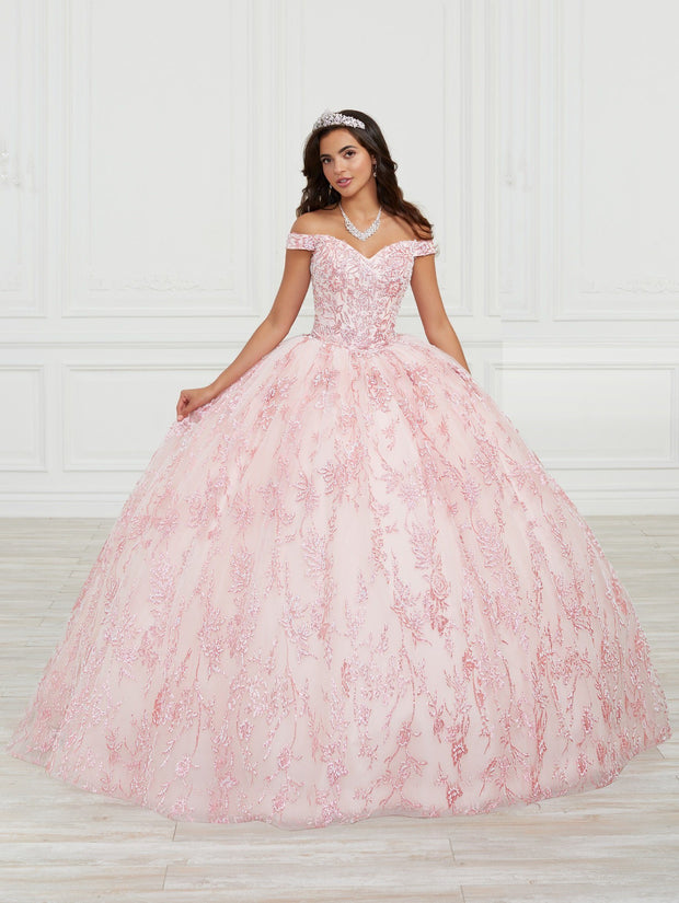 Glitter Print Quinceanera Dress by House of Wu 26970
