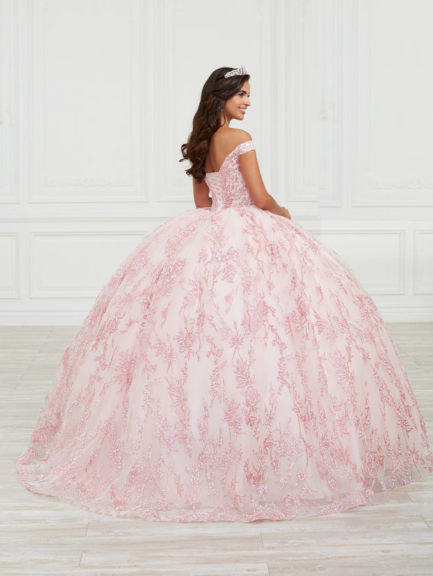 Glitter Print Quinceanera Dress by House of Wu 26970