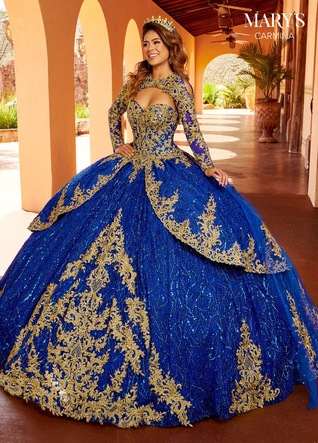 Glitter Print Quinceanera Dress by Mary's Bridal MQ1106