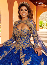 Glitter Print Quinceanera Dress by Mary's Bridal MQ1106