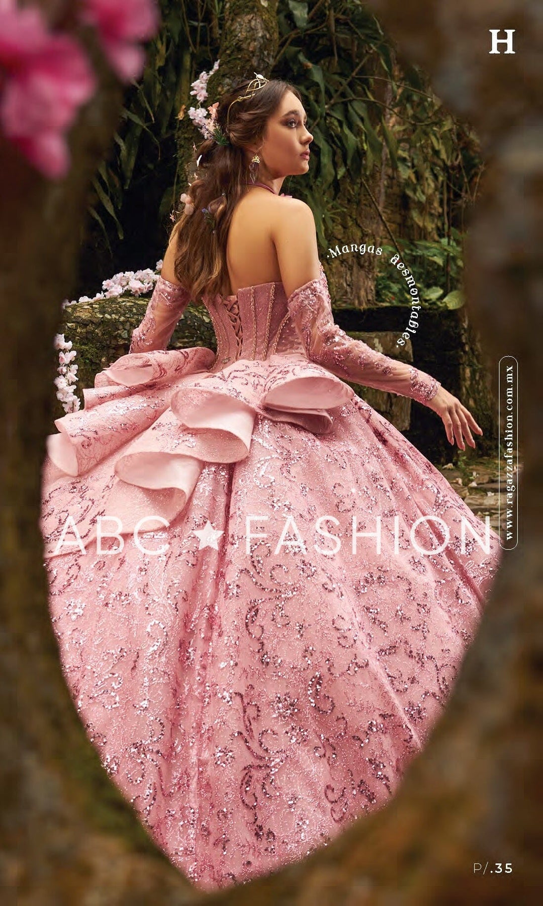 Glitter Print Quinceanera Dress by Ragazza EV31-631