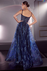 Glitter Print Sleeveless Gown by Ladivine J840