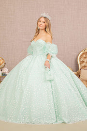 Glitter Print Sweetheart Ball Gown by Elizabeth K GL3176