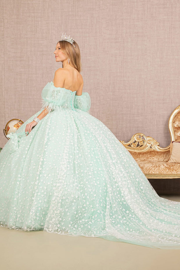 Glitter Print Sweetheart Ball Gown by Elizabeth K GL3176