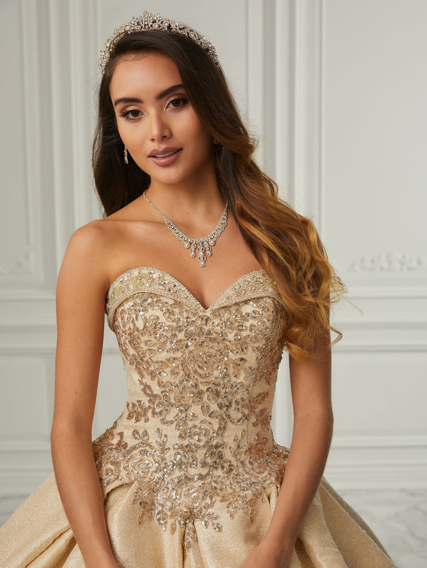 Glitter Satin Quinceanera Dress by House of Wu 26984