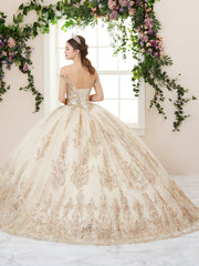 Glitter Sequin Off Shoulder Quinceanera Dress by House of Wu 26960