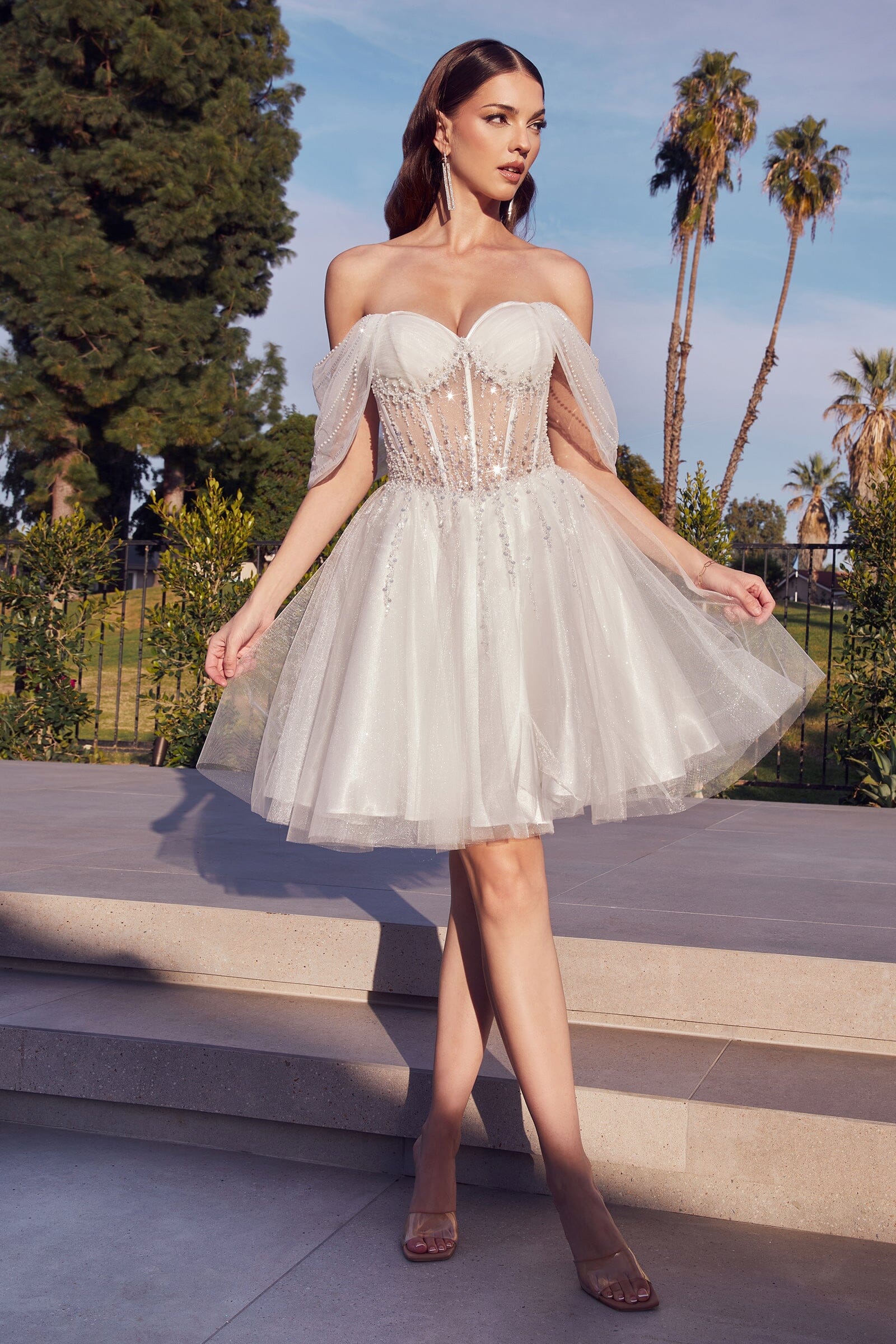 Silver short dresses for damas cheap