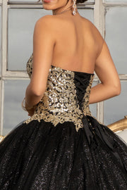 Glitter Strapless Ball Gown by Elizabeth K GL3022