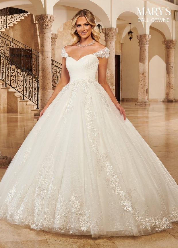 Glitter Sweetheart Wedding Ball Gown by Mary's Bridal MB6098 – ABC Fashion
