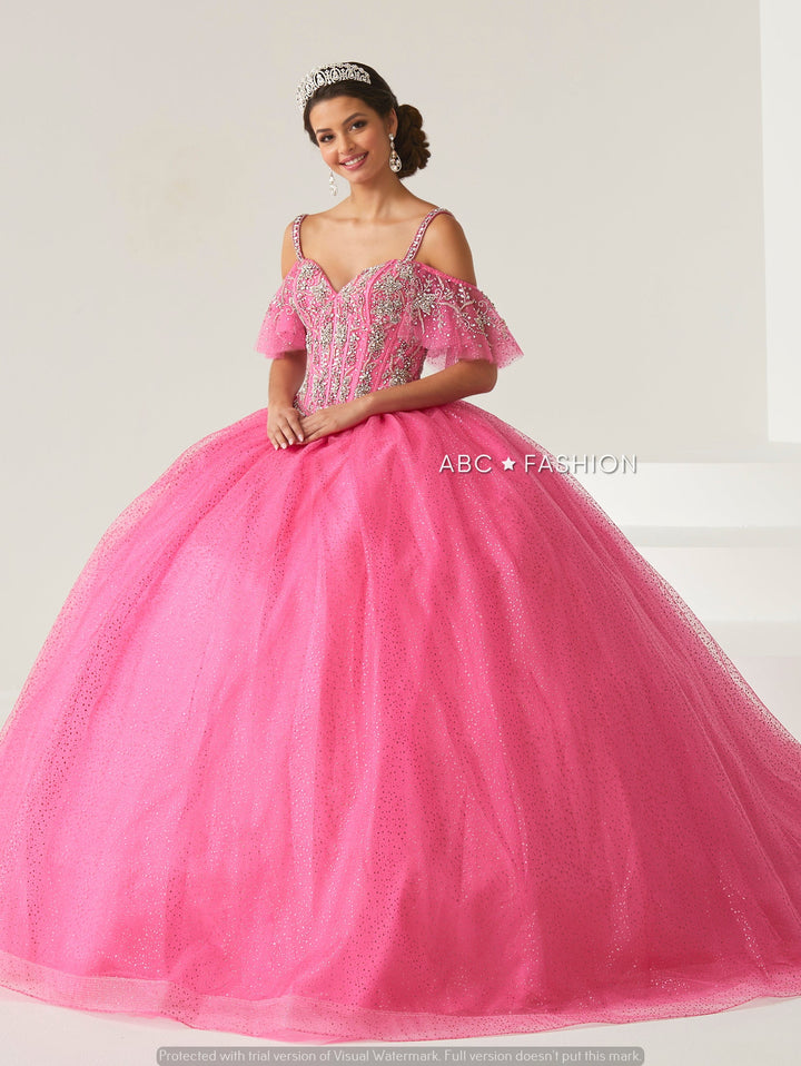 Glitter Tulle Quinceanera Dress by Fiesta Gowns 56436