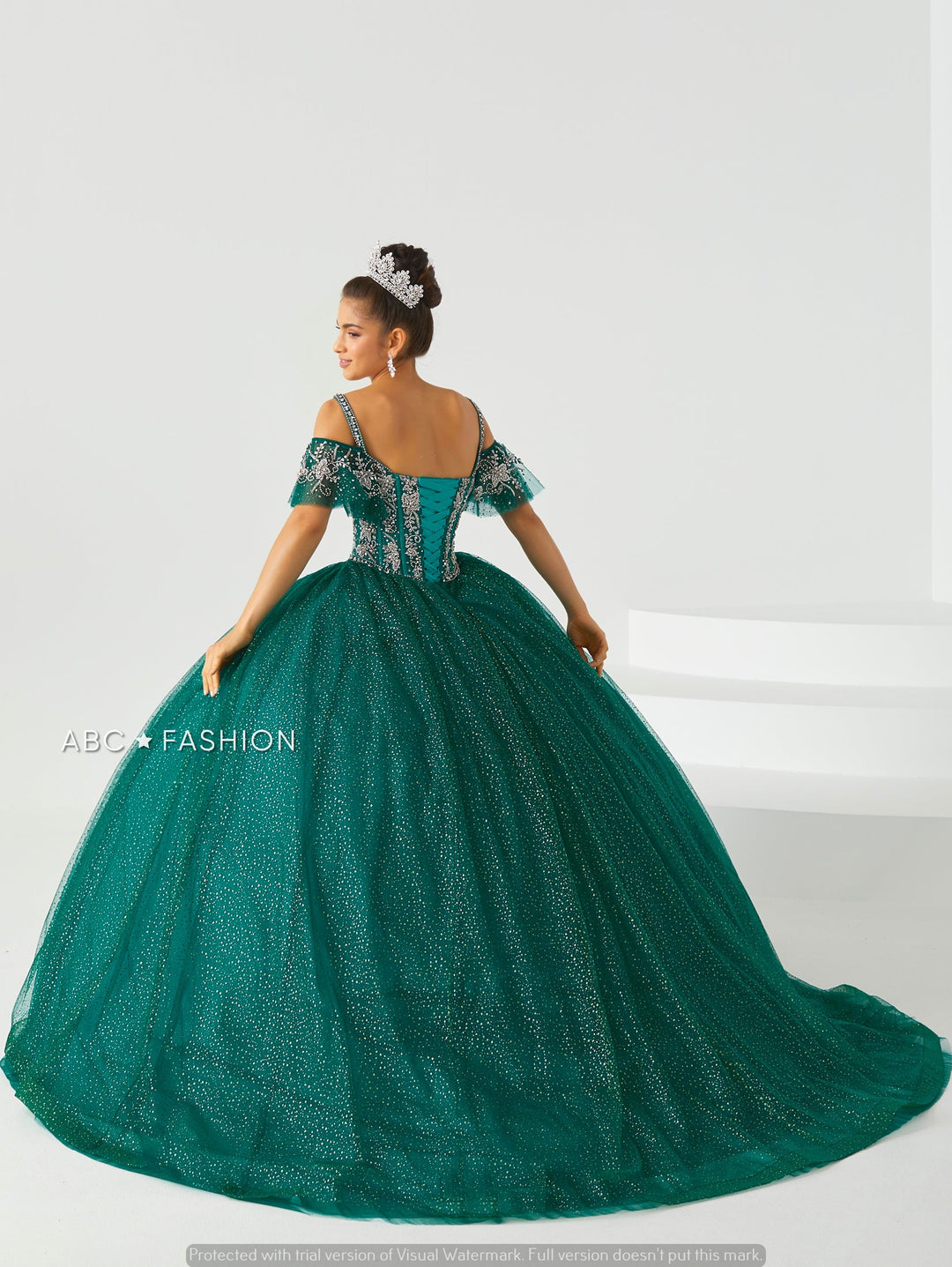 Glitter Tulle Quinceanera Dress by Fiesta Gowns 56436