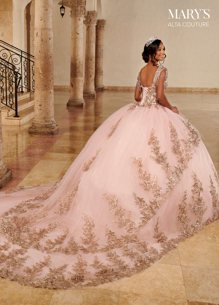 Gold Applique Quinceanera Dress by Alta Couture MQ3079