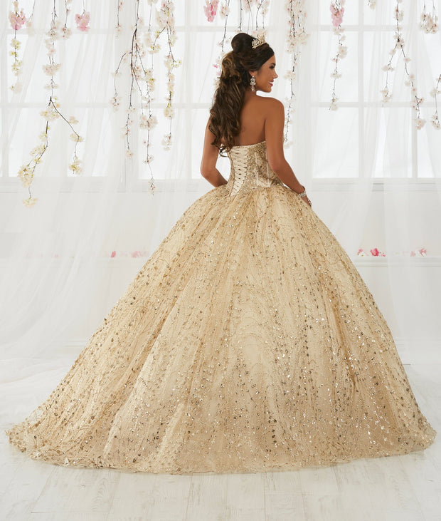 Gold Applique Strapless Quinceanera Dress by House of Wu 26913-Quinceanera Dresses-ABC Fashion