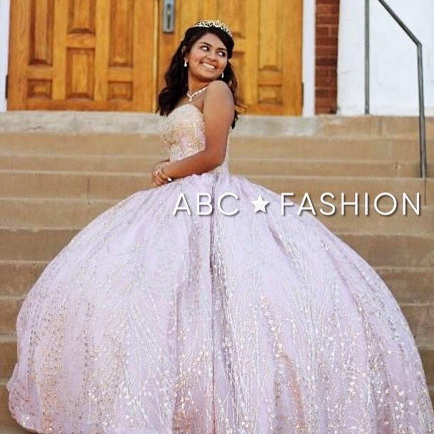 Gold Applique Strapless Quinceanera Dress by House of Wu 26913-Quinceanera Dresses-ABC Fashion