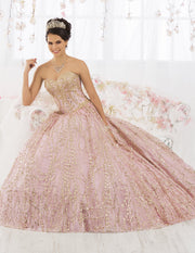 Gold Applique Strapless Quinceanera Dress by House of Wu 26913-Quinceanera Dresses-ABC Fashion