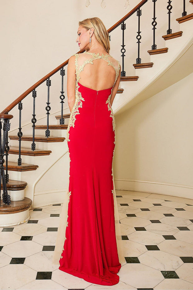 New Red Stylish Design Sleeveless Evening Prom Gown (02149202) - eDressit
