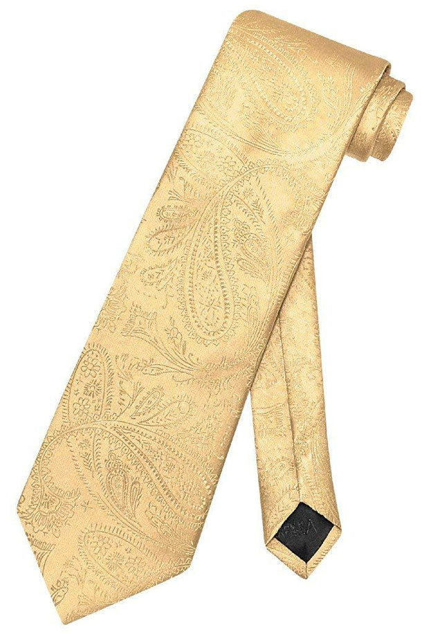 Gold Paisley Necktie-Men's Bow Ties-ABC Fashion