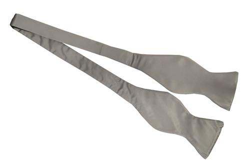 Gray Silk Self Tie Bow Ties-Men's Bow Ties-ABC Fashion
