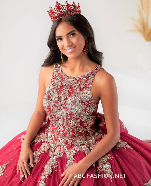 Halter Quinceanera Dress with Train by House of Wu 26032T