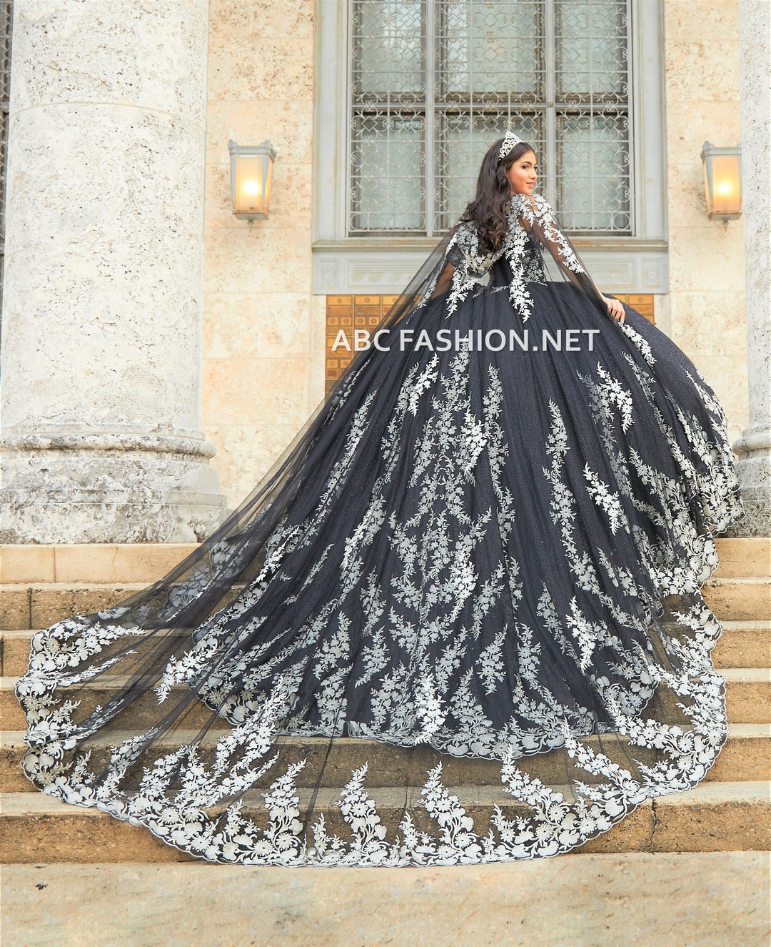 Hooded Cape Quinceanera Dress by House of Wu 26020C