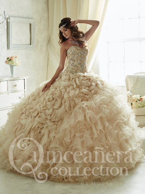 Ruffled Strapless Quinceanera Dress by House of Wu 26816 – ABC Fashion