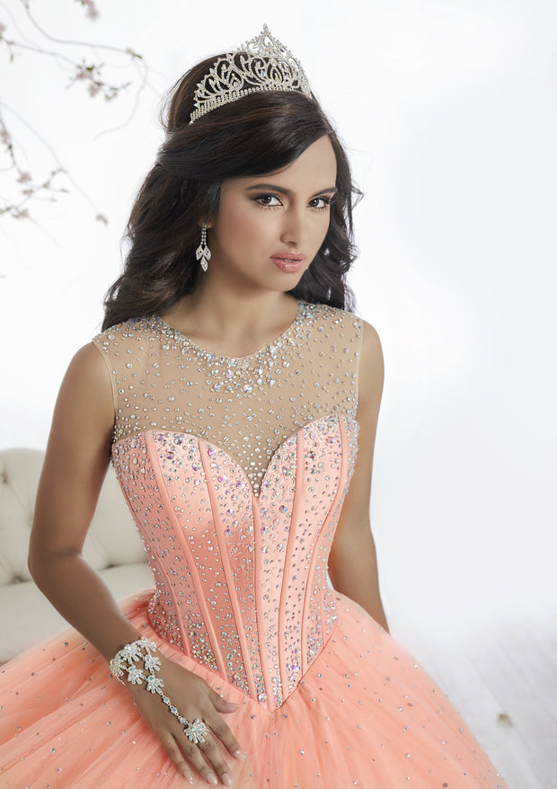 Illusion A-line Quinceanera Dress by House of Wu 26866-Quinceanera Dresses-ABC Fashion