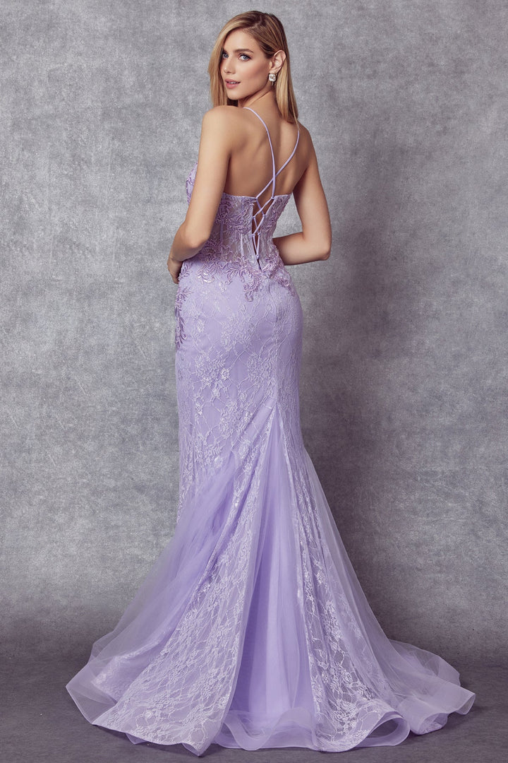 Illusion Lace Corset Mermaid Dress by Juliet 250