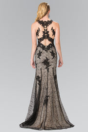 Illusion Mermaid Dress with Lace Embroidery by Elizabeth K GL2220-Long Formal Dresses-ABC Fashion