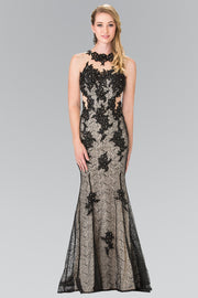 Illusion Mermaid Dress with Lace Embroidery by Elizabeth K GL2220-Long Formal Dresses-ABC Fashion