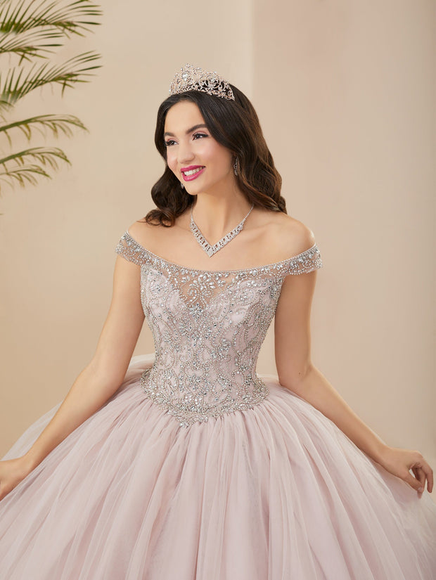 Illusion Off Shoulder Quinceanera Dress by Fiesta Gowns 56402