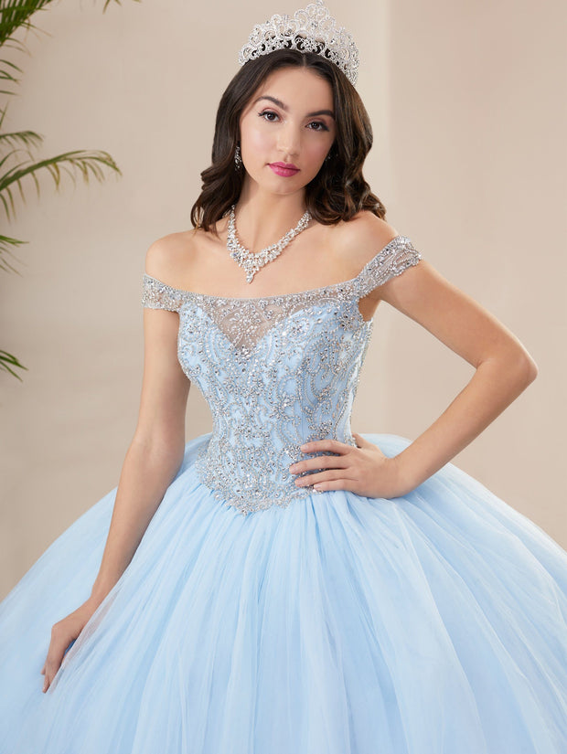 Illusion Off Shoulder Quinceanera Dress by Fiesta Gowns 56402
