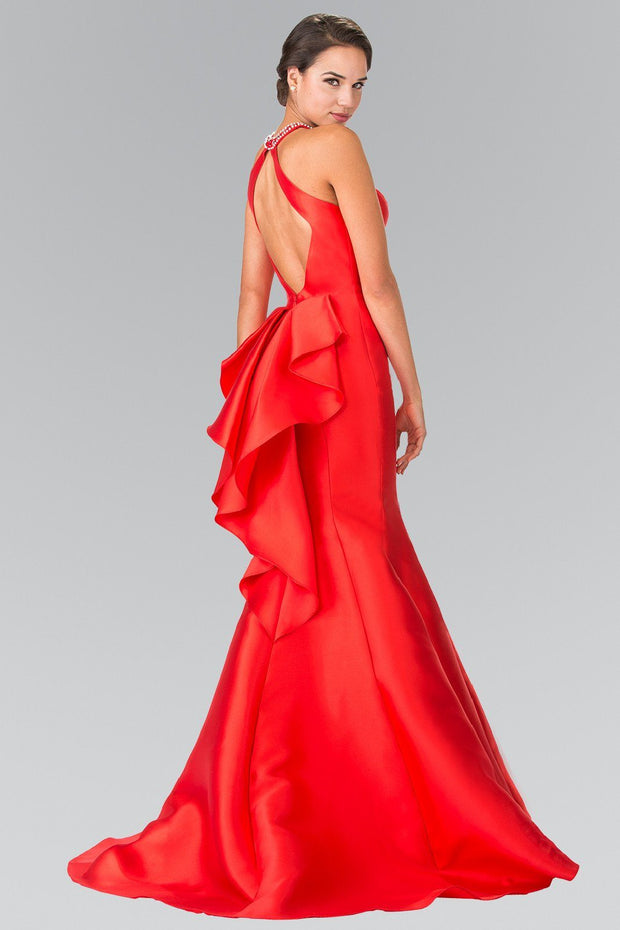 Jeweled Collar Ruffled Mermaid Dress by Elizabeth K GL2353-Long Formal Dresses-ABC Fashion
