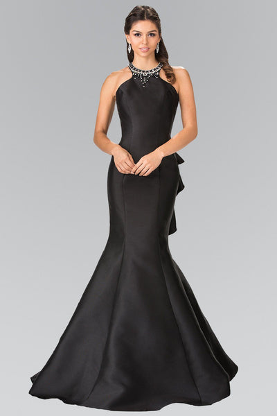 Jeweled Collar Ruffled Mermaid Dress by Elizabeth K GL2353-Long Formal Dresses-ABC Fashion