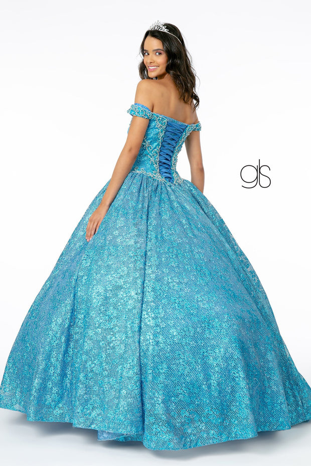Jeweled Off the Shoulder Ball Gown by Elizabeth K GL1821