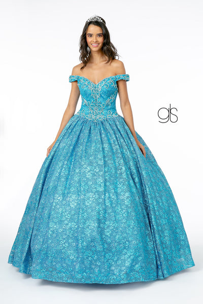 Jeweled Off the Shoulder Ball Gown by Elizabeth K GL1821