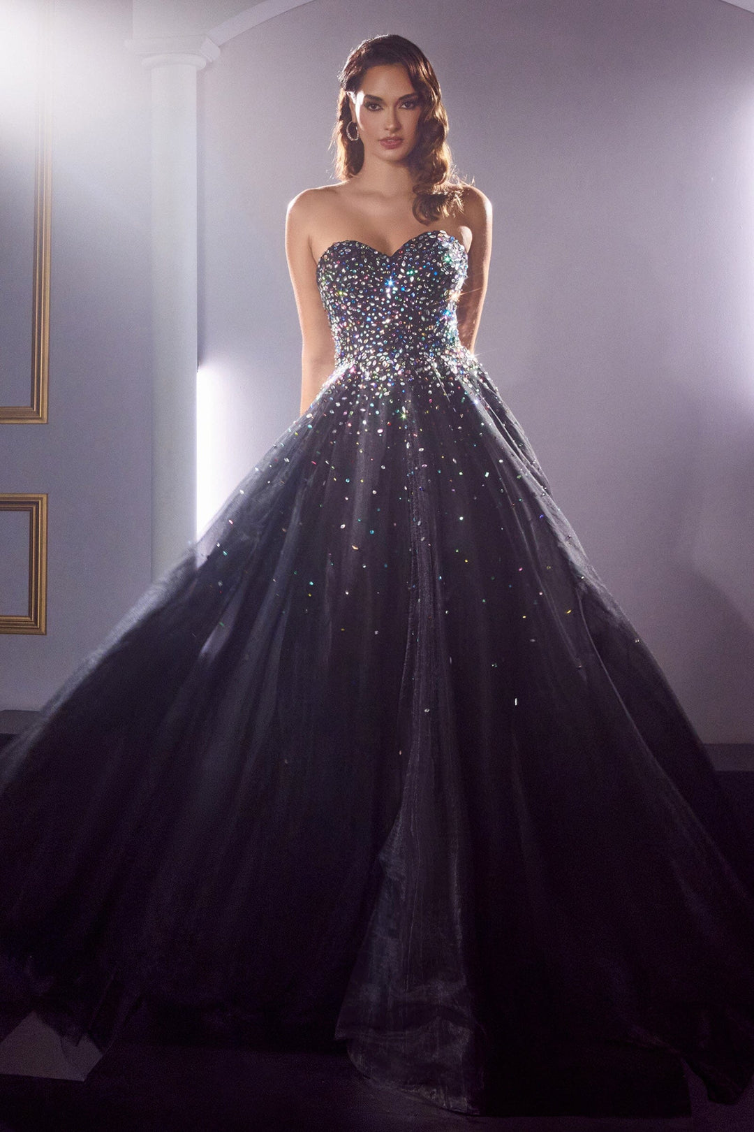 Jeweled Strapless Ball Gown by Ladivine CB114