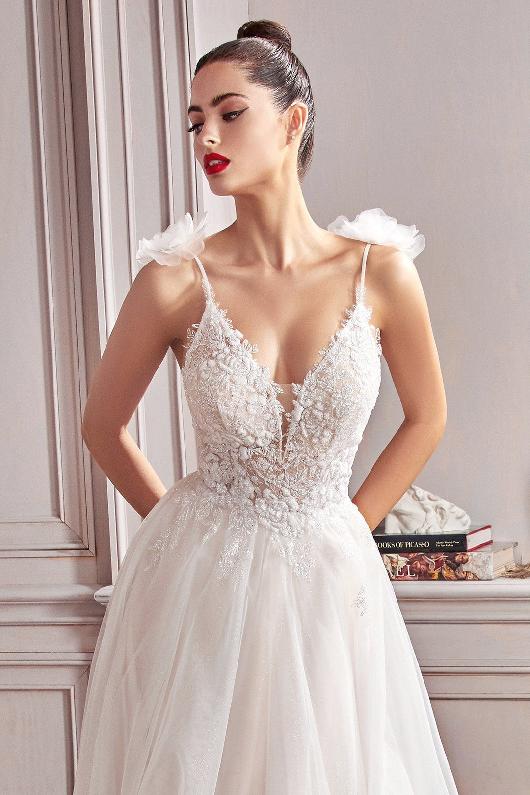 Lace A-line Bridal Gown by Cinderella Divine CD215W
