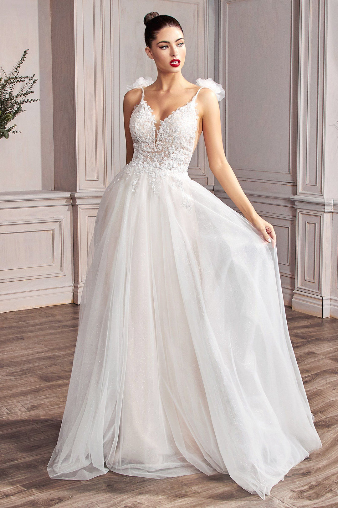 Lace A-line Bridal Gown by Cinderella Divine CD215W