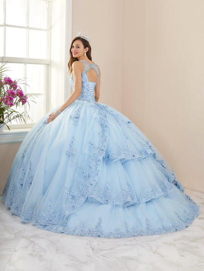 Lace Applique Illusion Quinceanera Dress by House of Wu 26959