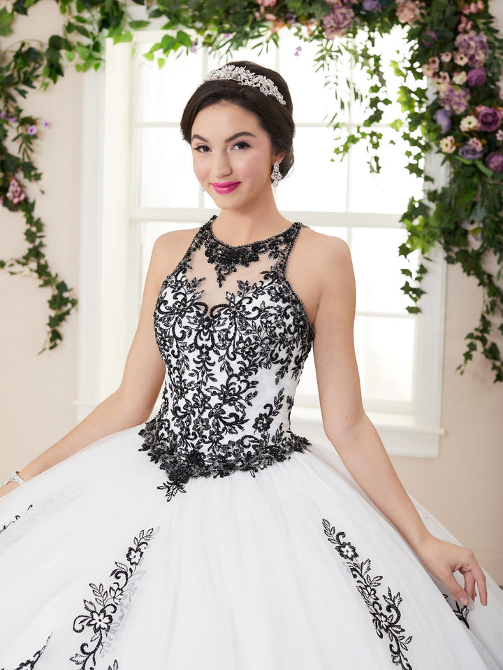 Lace Applique Illusion Quinceanera Dress by House of Wu 26959