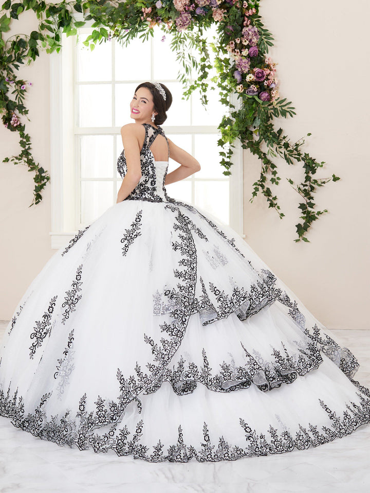 Lace Applique Illusion Quinceanera Dress by House of Wu 26959