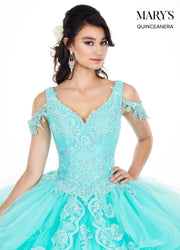 Lace Applique Off Shoulder Quinceanera Dress by Mary's Bridal MQ2051-Quinceanera Dresses-ABC Fashion
