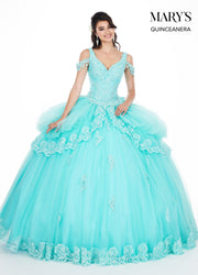 Lace Applique Off Shoulder Quinceanera Dress by Mary's Bridal MQ2051-Quinceanera Dresses-ABC Fashion