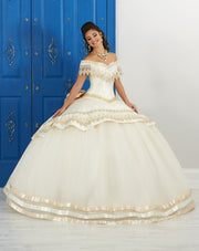 Lace Applique Off the Shoulder Dress by House of Wu LA Glitter 24046-Quinceanera Dresses-ABC Fashion