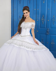 Lace Applique Off the Shoulder Dress by House of Wu LA Glitter 24046-Quinceanera Dresses-ABC Fashion